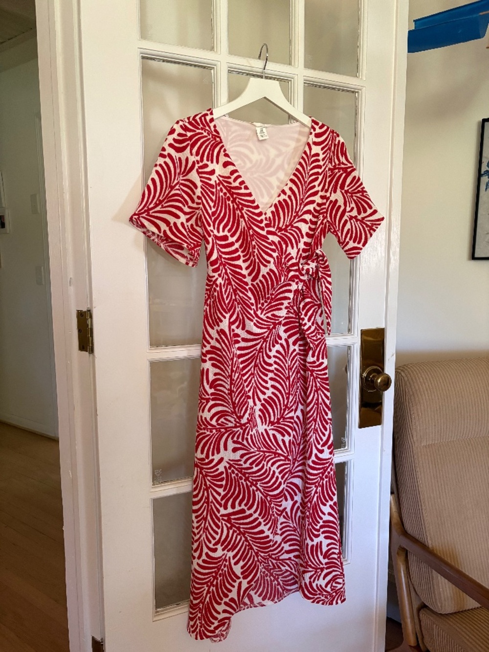 H&M MAMA Maternity Red Wrap Dress XS